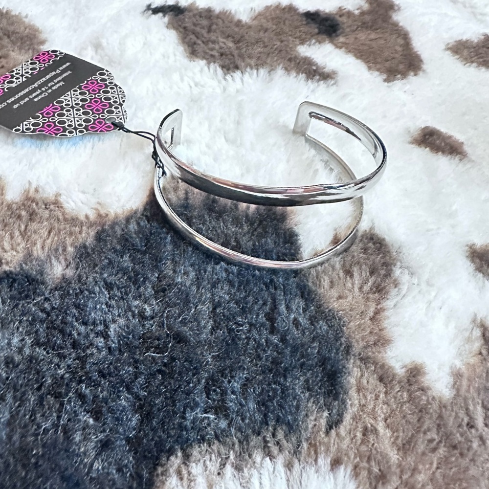 Silver Double Band Cuff Bracelet